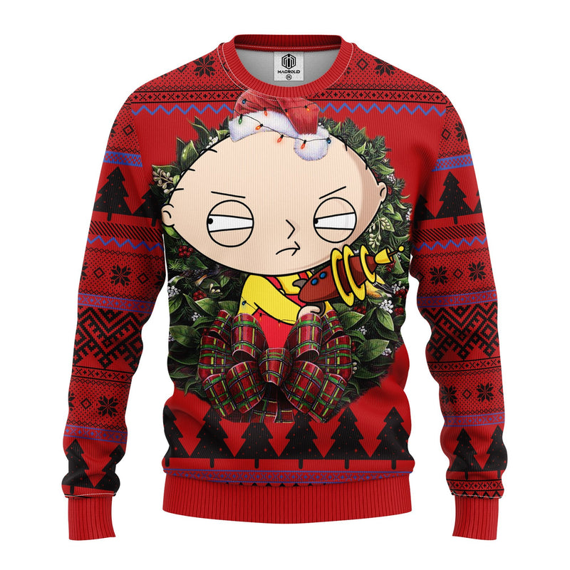 Stewie Griffin Peter Griffin Eric Cartman Noel Mc Ugly Christmas Sweater Thanksgiving Gift Nearkii