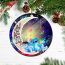 Stitch And Eeyore Couple Love You To The Moon Galaxy Mica Circle Ornament Perfect Gift For Holiday Nearkii