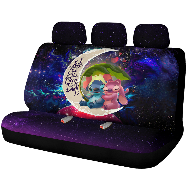 Stitch Angel Love You To The Moon Galaxy Car Back Seat Covers Decor Protectors Nearkii