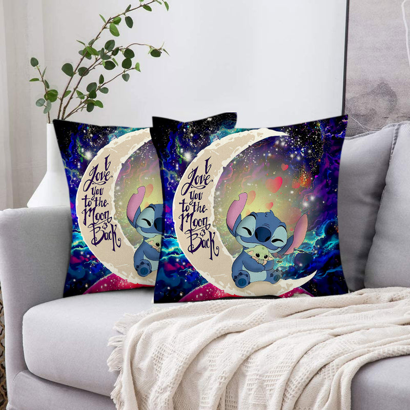 Stitch Hold Baby Yoda Love You To The Moon Galaxy Pillowcase Room Decor Nearkii