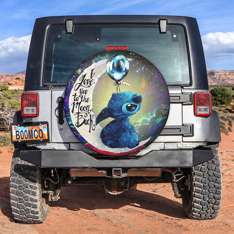Stitch Love You To The Moon Galaxy Spare Tire Covers Gift For Campers Nearkii