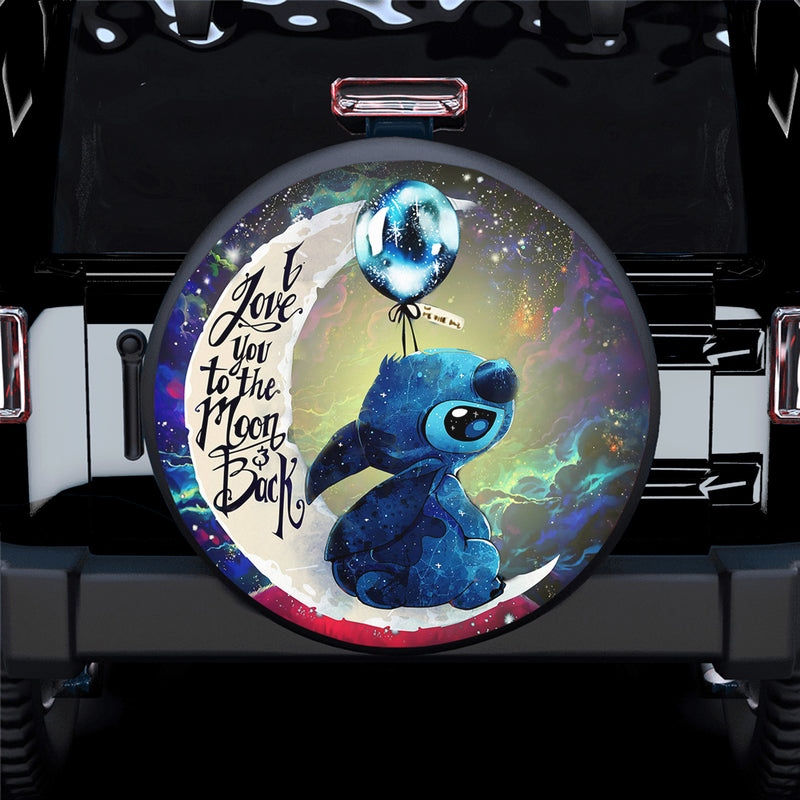 Stitch Love You To The Moon Galaxy Spare Tire Covers Gift For Campers Nearkii