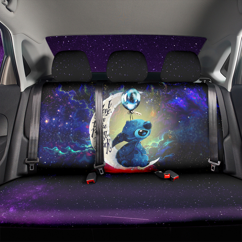 Stitch Love You To The Moon Galaxy Premium Custom Car Back Seat Covers Decor Protectors Nearkii