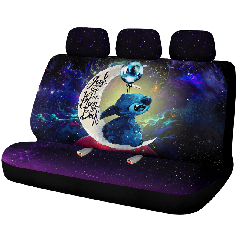 Stitch Love You To The Moon Galaxy Premium Custom Car Back Seat Covers Decor Protectors Nearkii