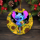 Stitch Sunflower Zipper Mica Circle Ornament Perfect Gift For Holiday Nearkii