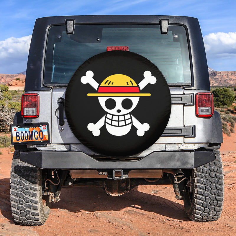 Straw Hat Pirates Flag Custom One Piece Anime Car Spare Tire Gift For Campers Nearkii