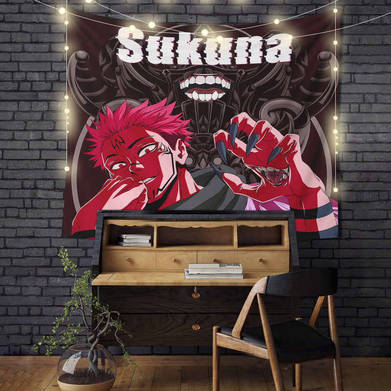 Sukuna Jujutsu Kaisen Anime Tapestry Room Decor Nearkii