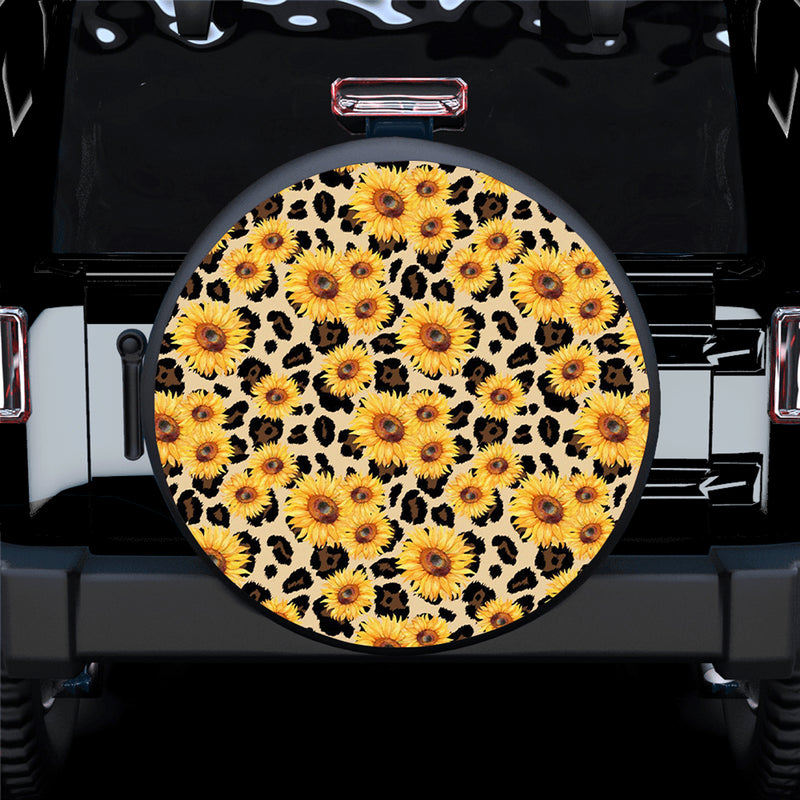 Sunflower Leopard Skin Spare Tire Covers Gift For Campers Nearkii