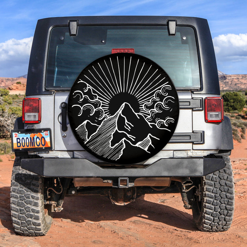 Sunrise on the Mountain Spare Tire Cover Gift For Campers Nearkii
