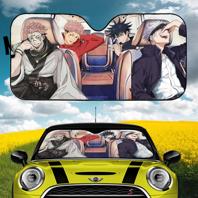 Jujutsu Kaisen Satoru Sukuna Megumi And Yuji Anime Driving Car Auto Sunshades Nearkii