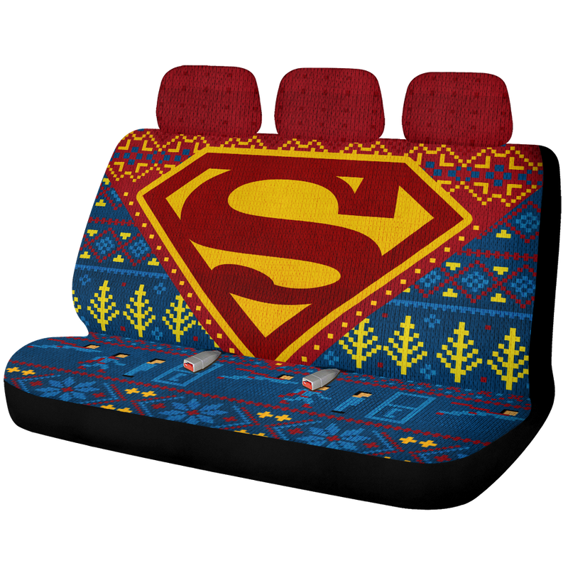 Superman Christmas Car Back Seat Covers Decor Protectors Nearkii