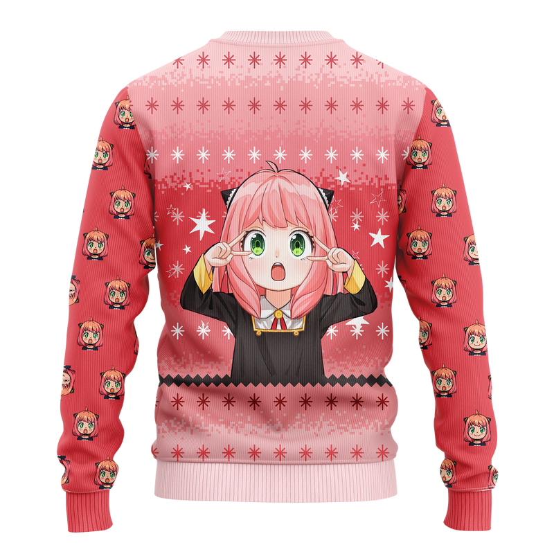 Pink Spy X Family Anya Ugly Christmas Sweater Anime Xmas Gift Nearkii