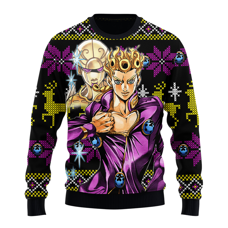 Jojo Giorno Ugly Christmas Sweater Anime Xmas Gift Nearkii