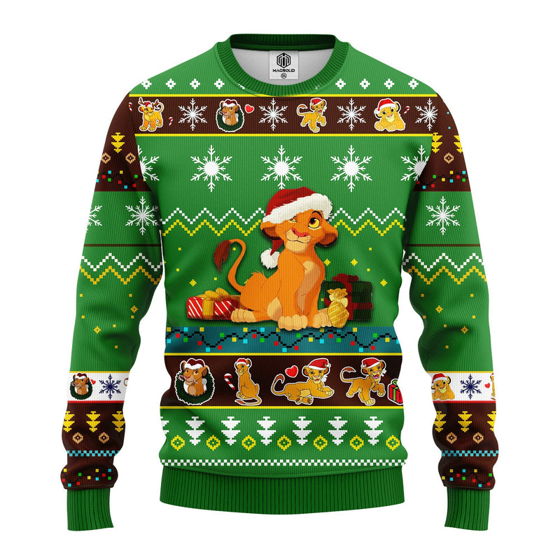 Lion King Simba Ugly Christmas Sweater Green 1 Amazing Gift Idea Thanksgiving Gift Nearkii