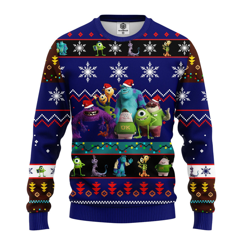 Monsters University Ugly Christmas Sweater Blue 1 Amazing Gift Idea Thanksgiving Gift Nearkii