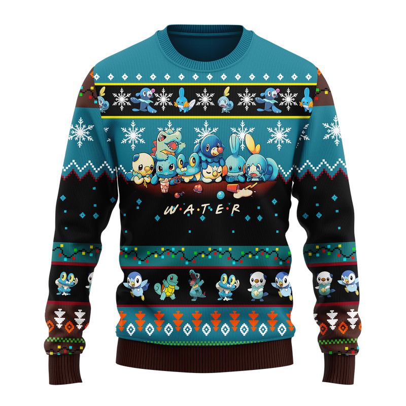 Pokemon Water Ugly Christmas Sweater Anime Xmas Gift Nearkii