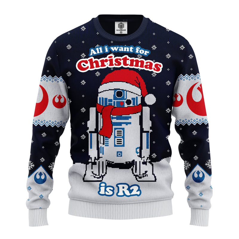 R2 Star Wars Xmas Ugly Christmas Sweater Amazing Gift Idea Thanksgiving Gift Nearkii