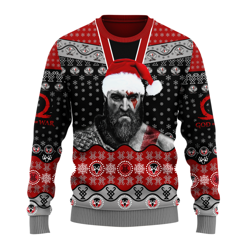 Kratos Ugly Christmas Sweater Anime Xmas Gift Nearkii