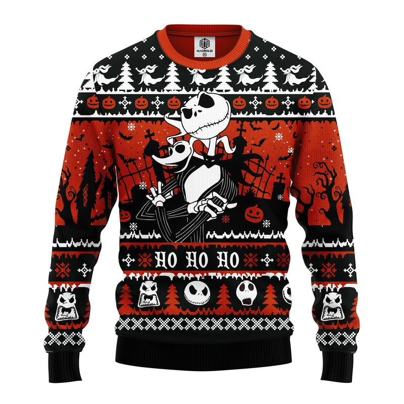 Jack And Zero Nightmare 2 Noel Ugly Christmas Sweater Amazing Gift Idea Thanksgiving Gift Nearkii