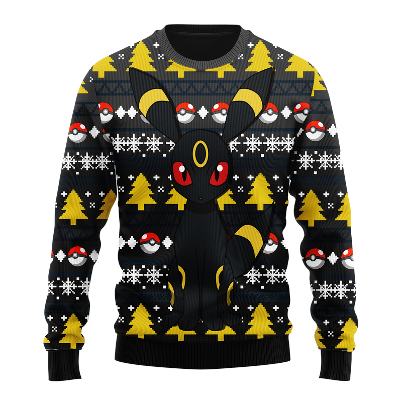 Pokemon Eevee Evolution Umbreon Ugly Christmas Sweater Anime Xmas Gift Nearkii