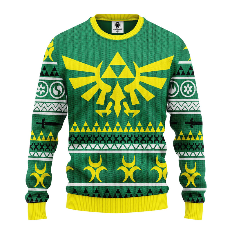 Zelda Green Yellow Ugly Christmas Sweater Amazing Gift Idea Thanksgiving Gift Nearkii