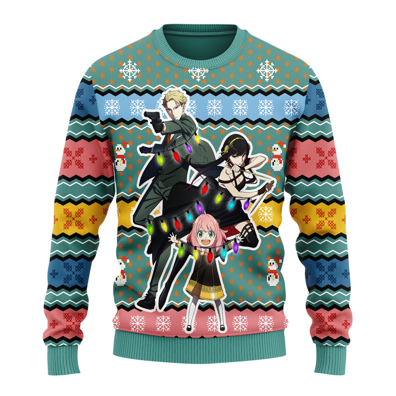 Spy X Family Loid Yor And Anya Ugly Christmas Sweater Anime Xmas Gift Nearkii