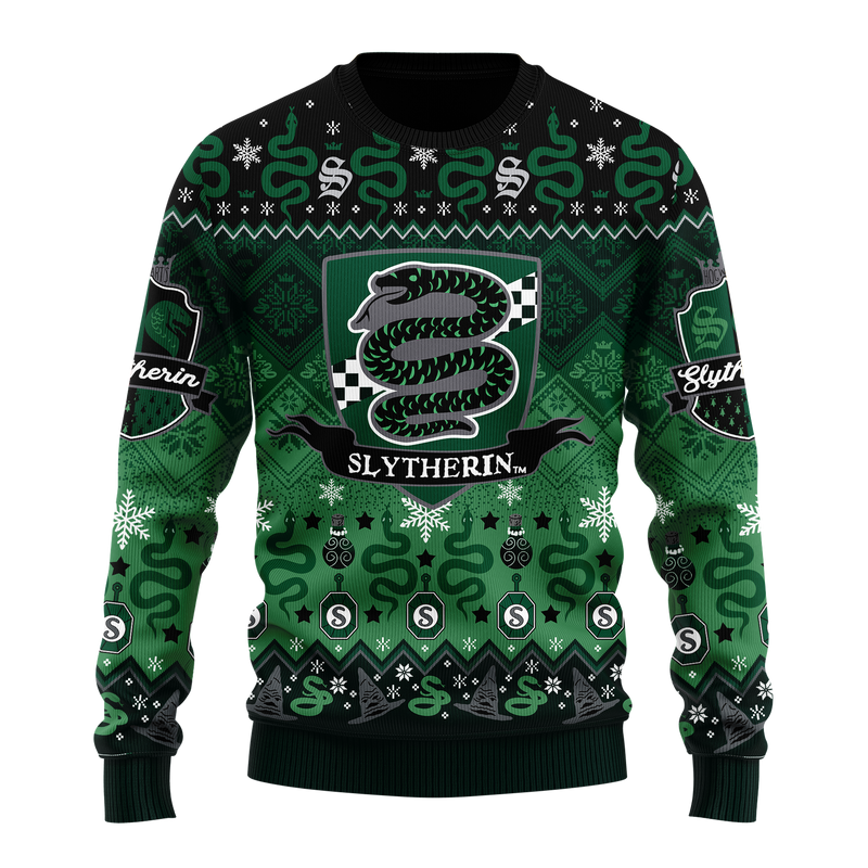 Harry Potter Slytherin Christmas Ugly Christmas Sweater Xmas Gift Nearkii