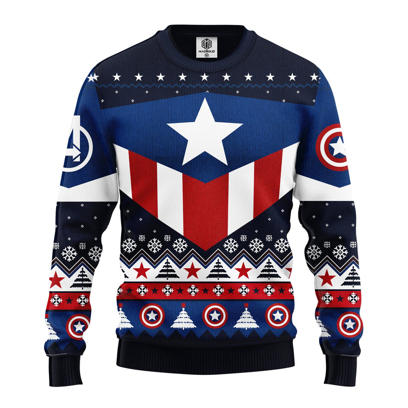 Captain America Ugly Christmas Sweater Amazing Gift Idea Thanksgiving Gift Nearkii