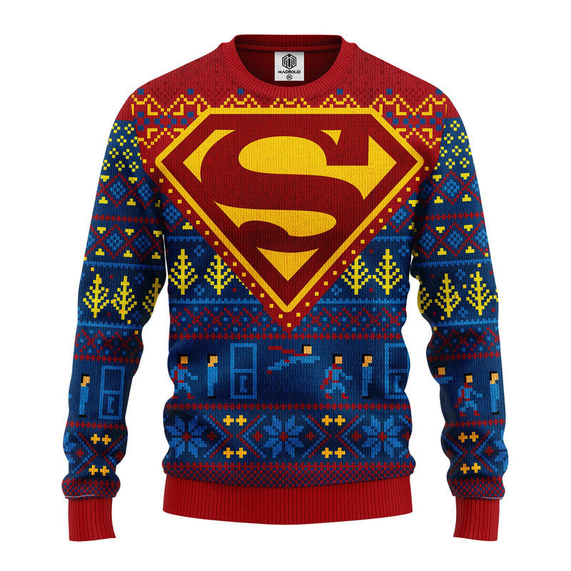 Superman Comic Ugly Christmas Sweater Amazing Gift Idea Thanksgiving Gift Nearkii