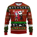 Nightmare Before Christmas Ugly Sweater Red Brown 2 Amazing Gift Idea Thanksgiving Gift Nearkii