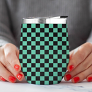 Tanjiro Kamado Classic Green Check Demon Slayer Kimetsu No Yaiba Wine Tumbler Nearkii