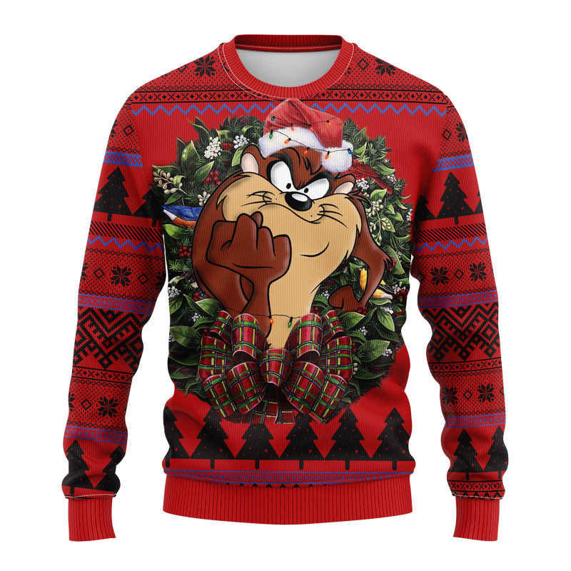 Taz Of Looney Tunes Noel Mc Ugly Christmas Sweater Thanksgiving Gift Nearkii