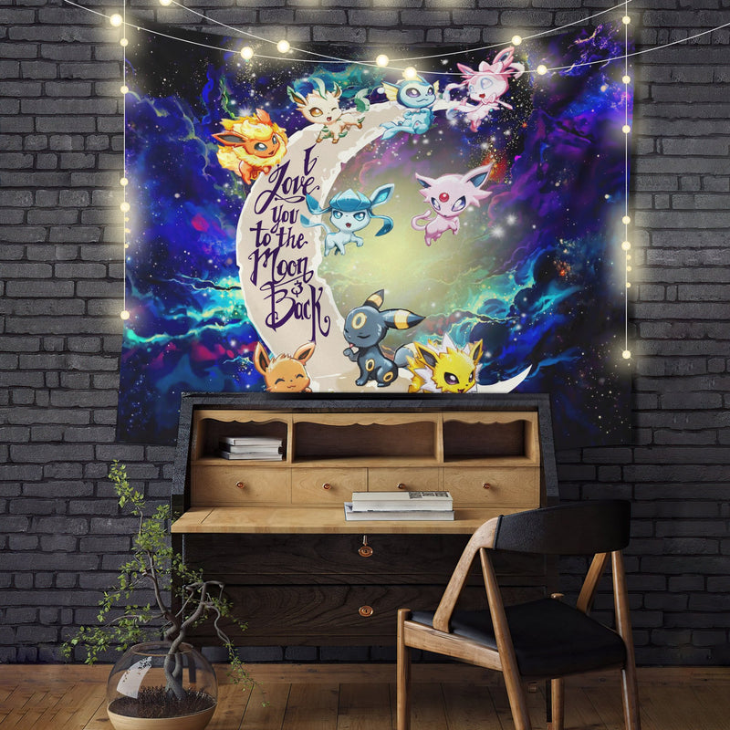 Eevee Evolution Pokemon Moon And Back Galaxy Tapestry Room Decor Nearkii
