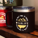 Black The Best Time To Travel Insulated Travel Camping Mug Nearkii