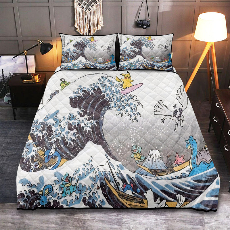 The Great Wave Pokemon Quilt Bed Sets Nearkii