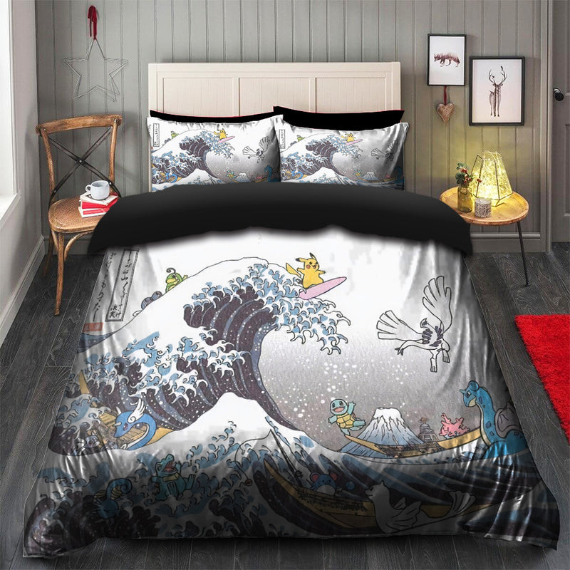 The Great Wave Pokemon Bedding Set Duvet Cover And 2 Pillowcases Nearkii