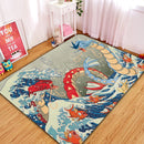 Red Vs Blue Gyarados The Great Wave Japan Rectangular Area Rug
