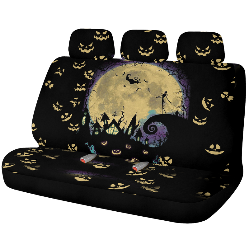 The Nightmare Before Christmas Horror Night Car Back Seat Covers Decor Protectors Nearkii