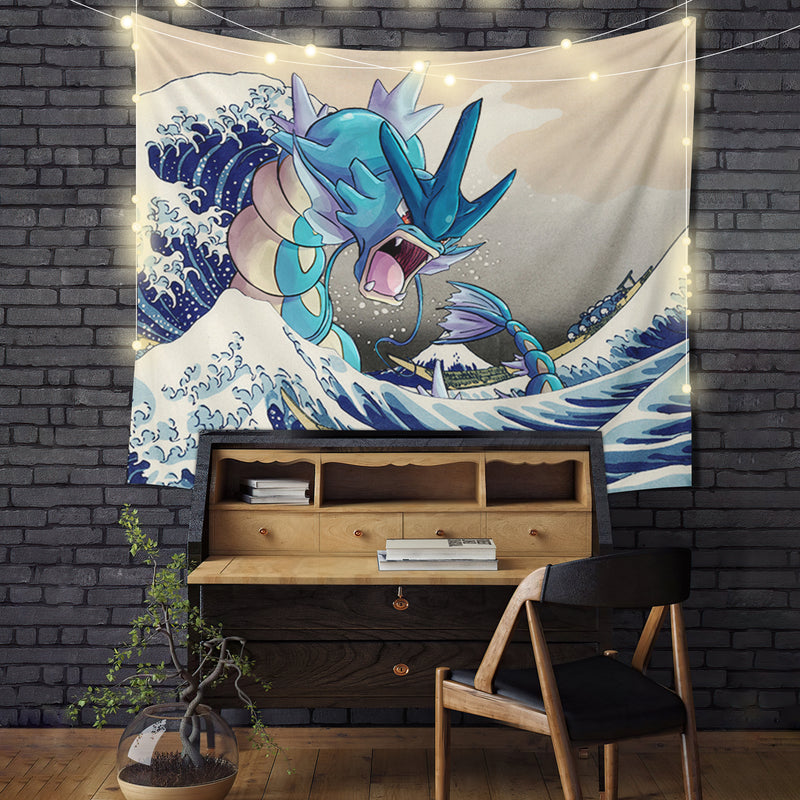 The Great Wave And Gyarados Pokemon Tapestry Room Decor Nearkii