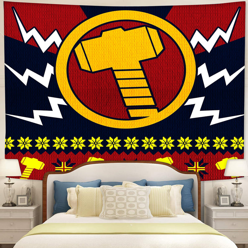 Thor Mjolnir Hammer Christmas Tapestry Room Decor Nearkii