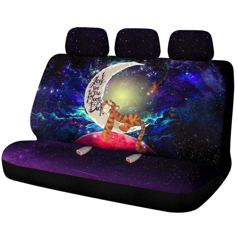Tiger Winnie The Pooh Love You To The Moon Galaxy Premium Custom Car Back Seat Covers Decor Protectors Nearkii