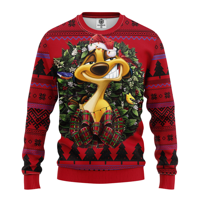 Timon Lion King Funny Noel Mc Ugly Christmas Sweater Thanksgiving Gift Nearkii