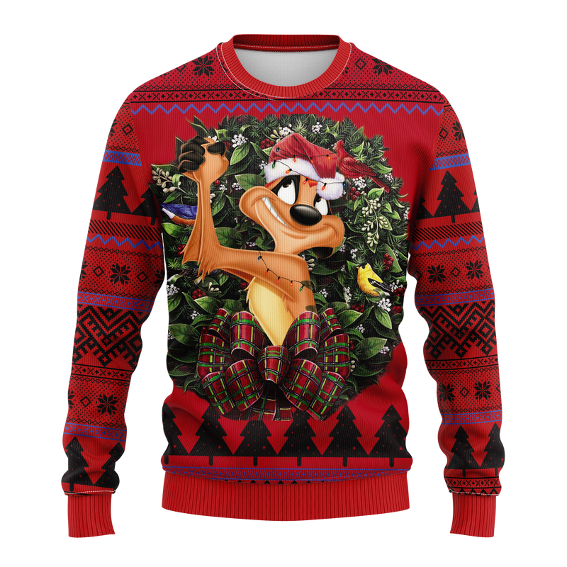 Timon Lion King Noel Mc Ugly Christmas Sweater Thanksgiving Gift Nearkii