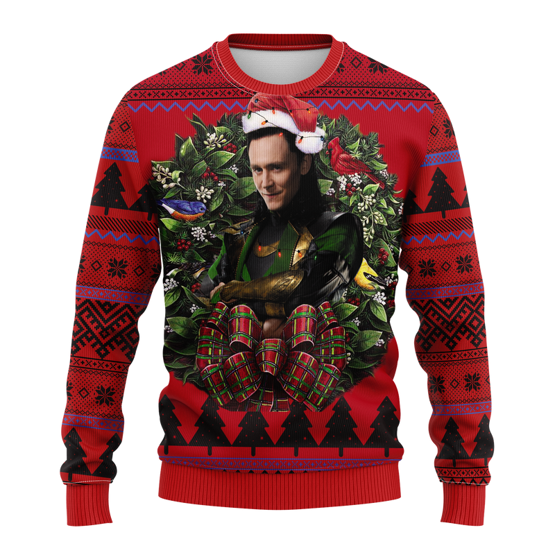 Tom Hiddleston Loki Avengers Noel Mc Ugly Christmas Sweater Thanksgiving Gift