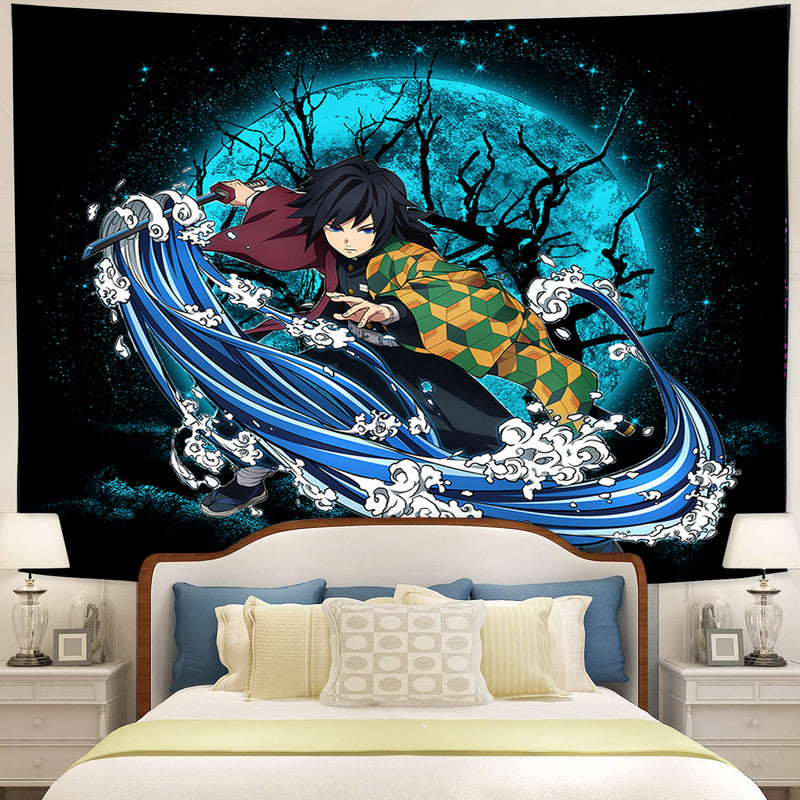 Tomioka Giyuu Demon Slayer Moonlight Tapestry Room Decor Nearkii