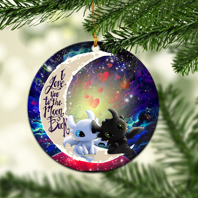 Toothless Light Fury Night Fury Love You To The Moon Galaxy Mica Circle Ornament Perfect Gift For Holiday Nearkii