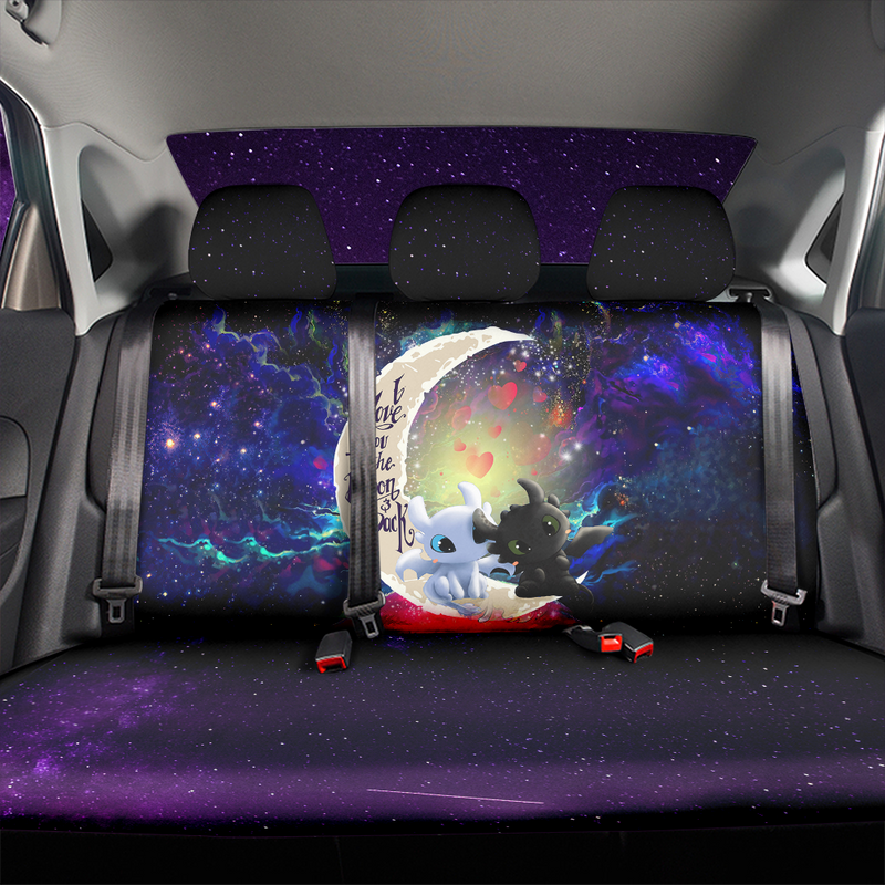 Toothless Light Fury Night Fury Love You To The Moon Galaxy Premium Custom Car Back Seat Covers Decor Protectors Nearkii