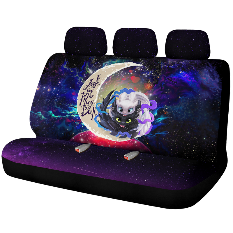Toothless And Light Fury How To Train Your Dragon Love You To The Moon Galaxy Car Back Seat Covers Decor Protectors Nearkii