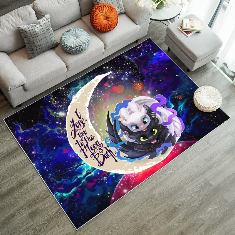 Toothless And Light Fury How To Train Your Dragon Love You To The Moon Galaxy Rug Carpet Rug Home Room Decor Nearkii