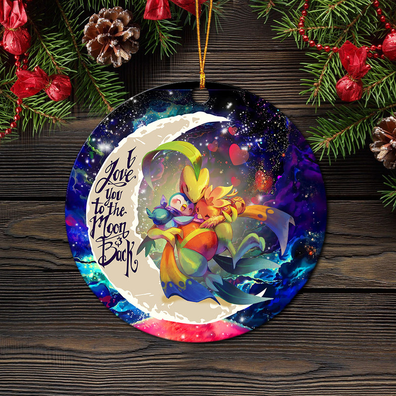 Torchic Grovyle Piplup Pokemon Love You To The Moon Galaxy Mica Circle Ornament Perfect Gift For Holiday Nearkii